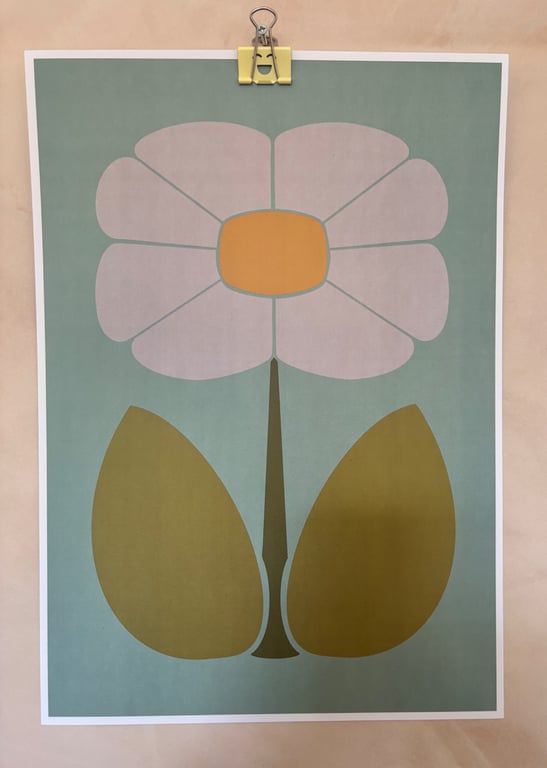Mid Century Daisy Art Print A3