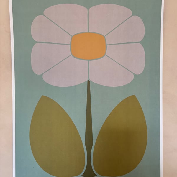 Mid Century Daisy Art Print A3