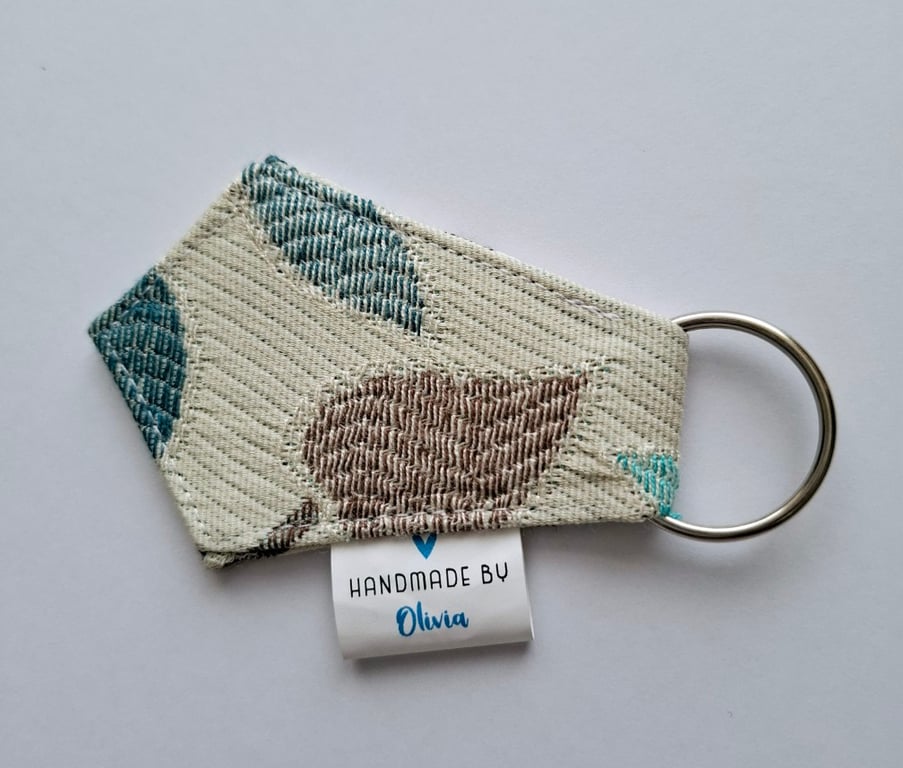 Handmade fabric keyring or keyfob 