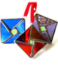 Stained Glass Tree Decoration 5cm Square Christmas Dichroic - Image 1
