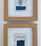 Colourful Combinations Grey Green Blue Handstitched Geometric Art Pictures - Image 8