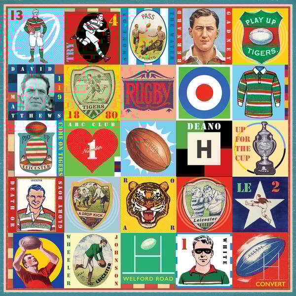 Leicester Tigers Pop Art Rugby Print
