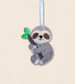 Knit Stitch Sloth Decoration - Embroidered Felt Hanging Decor