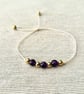 Adjustable Amethyst bracelet - February birthstone
