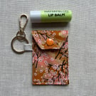 Lip Gloss Lipstick Keyring Pouch Japanese Peach Tiny Blossoms