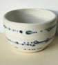 Modern Delft bowl decorated with cobalt on a matt white glaze. - Image 3