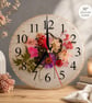 Handmade Resin Floral Wall Clock with Real Pressed Flowers 10 Inch - Image 2