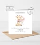 New Baby Girl Giraffe Congratulations Card - Image 1