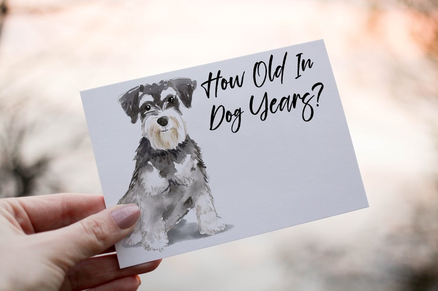 Schnauzer Dog Birthday Card, Dog Birthday Card, Personalized Dog Breed Card