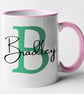 Personalised GREEN initial and name Mug - personalised gift present - Image 3