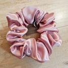 Handmade pink satin scrunchie