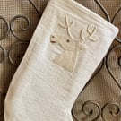 Hand Embroidered Christmas Stocking