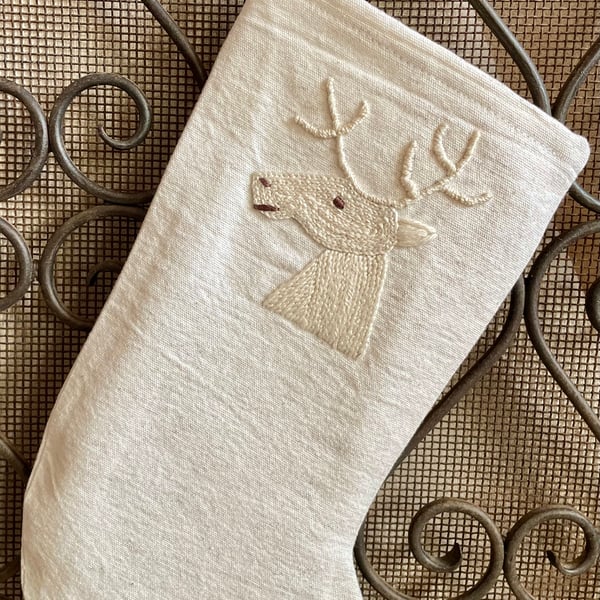 Hand Embroidered Christmas Stocking