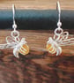 Realistic 3D Sterling Silver & Citrine Bee Earrings - Image 9