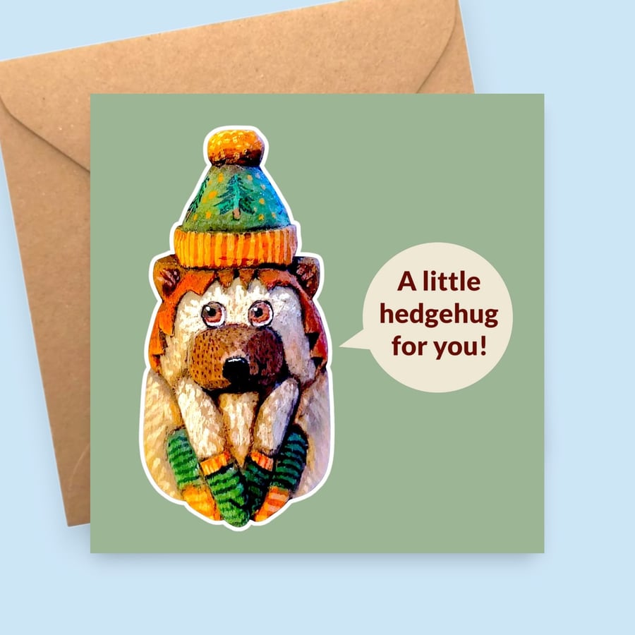 Sending Hedgehugs Card - Autumn Thinking of You Card - Hedgehog Woodland Animal 
