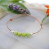 Friendship Bracelet-Lime agate beads & natural leather