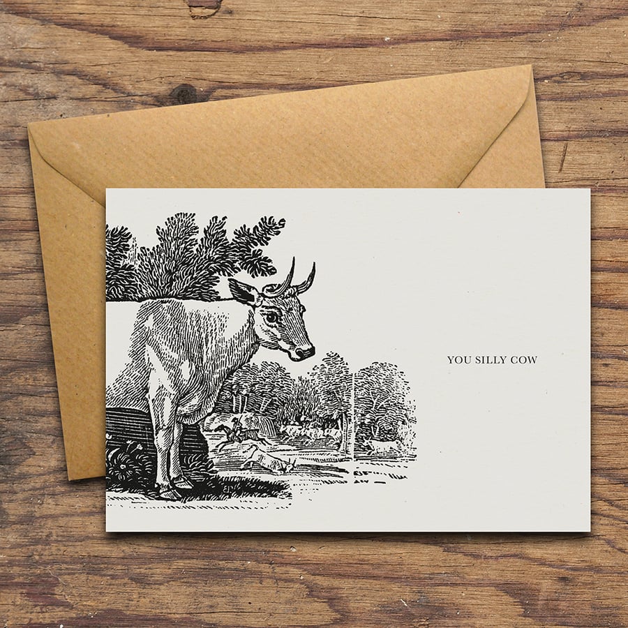 You Silly Cow Handmade Greetings Card