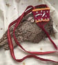 Hand woven Talisman Pouch with Rose Quartz Crystals and a Hazel Rune.