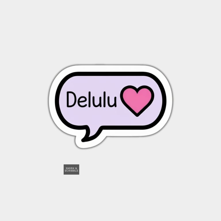 Funny Novelty Sticker For Adults - Delulu
