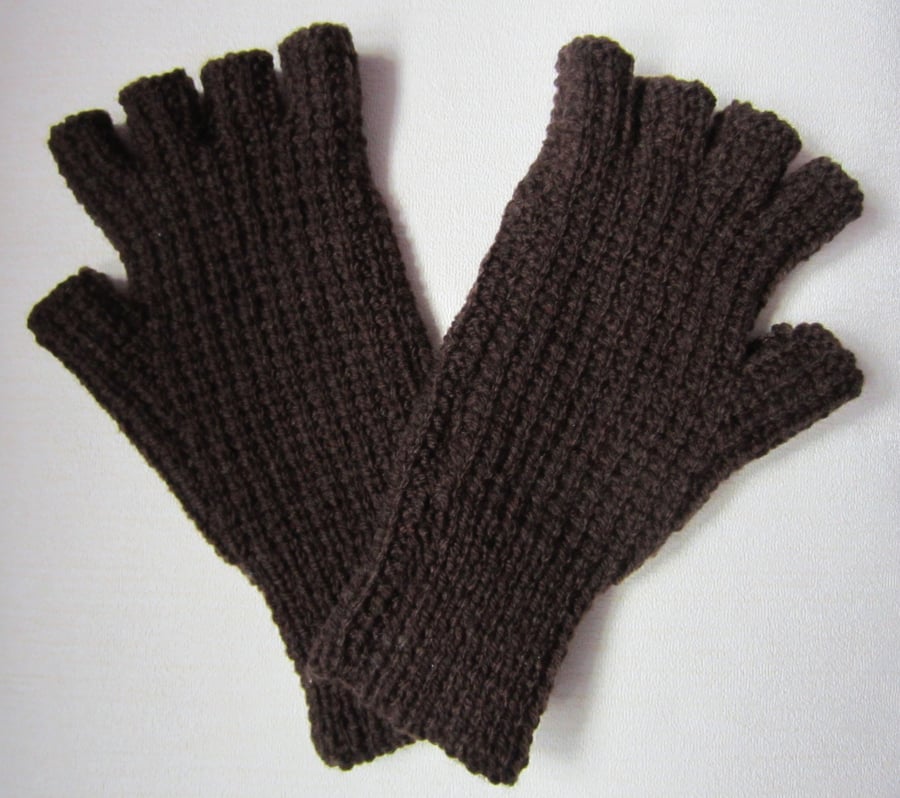Brown Fingerless Gloves