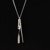 Needle and Measure necklace, silver necklace, sewing necklace