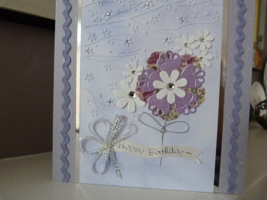 Pretty Purple Flower Birthday Card