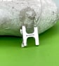 Letter H charm in fine silver - Image 4