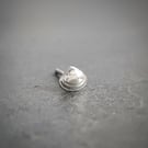 Hypoallergenic clam seashell stud earring in fine and hypoallergenic silver