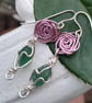 SOFT PINK ROSE EARRINGS  - Image 2