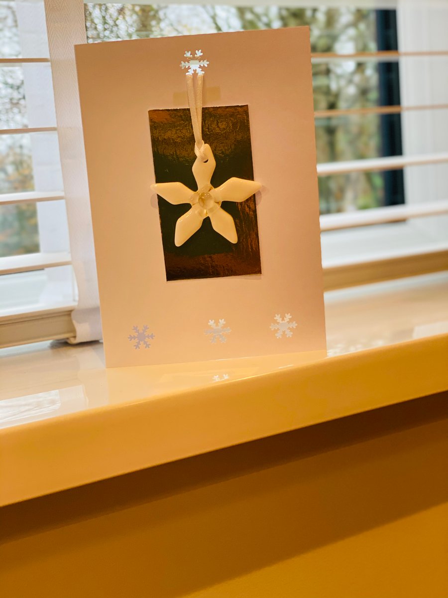 Fused glass keepsake Christmas card