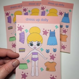 handmade sticker sheet dress up doll