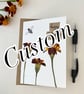 Custom Real Pressed Marigold, Birthday Card 