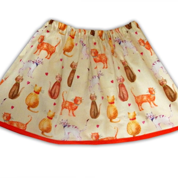 Girl's Cat Skirt, Girls Clothing, Gift for Cat Lover, Toddler Clothing, Cat Gift