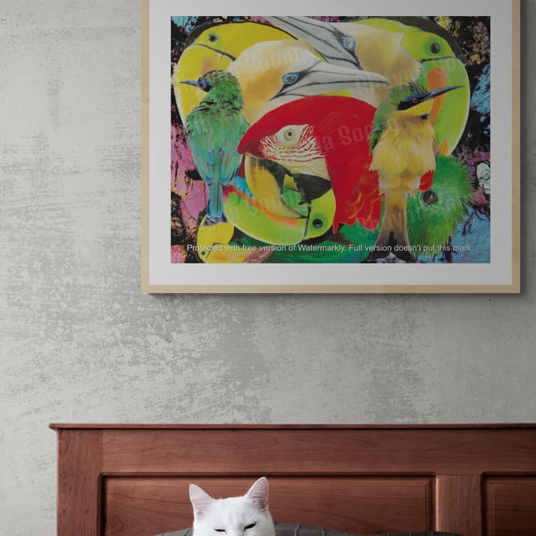 'Paradise' print of handmade collage