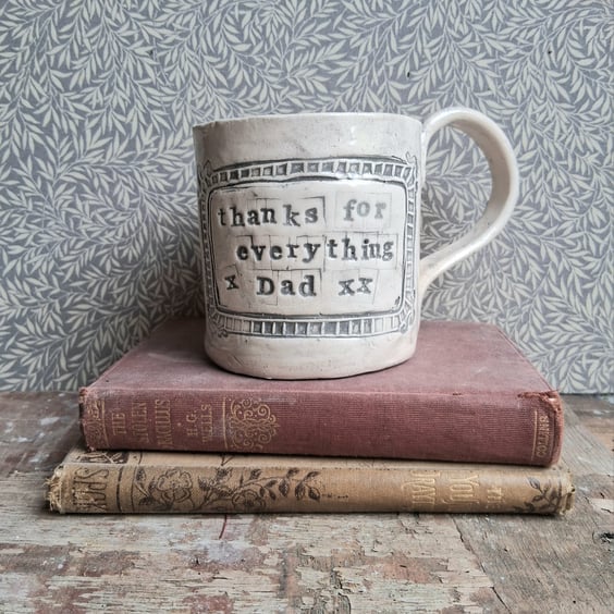Ceramic handmade coffee mug  personalised message