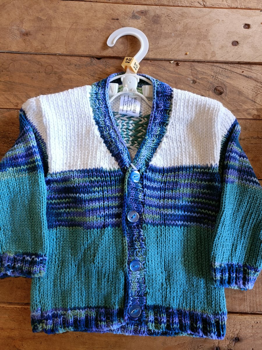 Hand Knitted childs cotton cardigan 