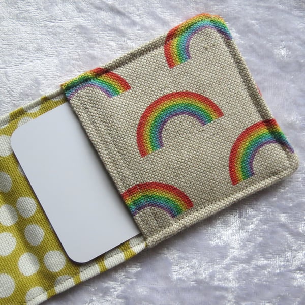 Oyster card sleeve, ticket cover, rainbow 