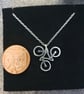 Silver Handpierced 3 Bikes Cycling triangular Pendant Necklace - Image 2