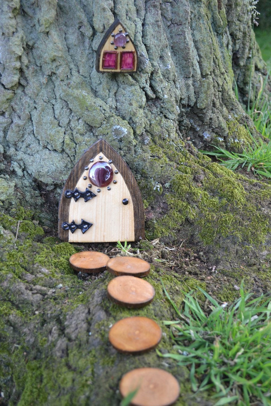 Garden Fairy, Gnome, Hobbit, Elf Forest door kit (Green pebbles)