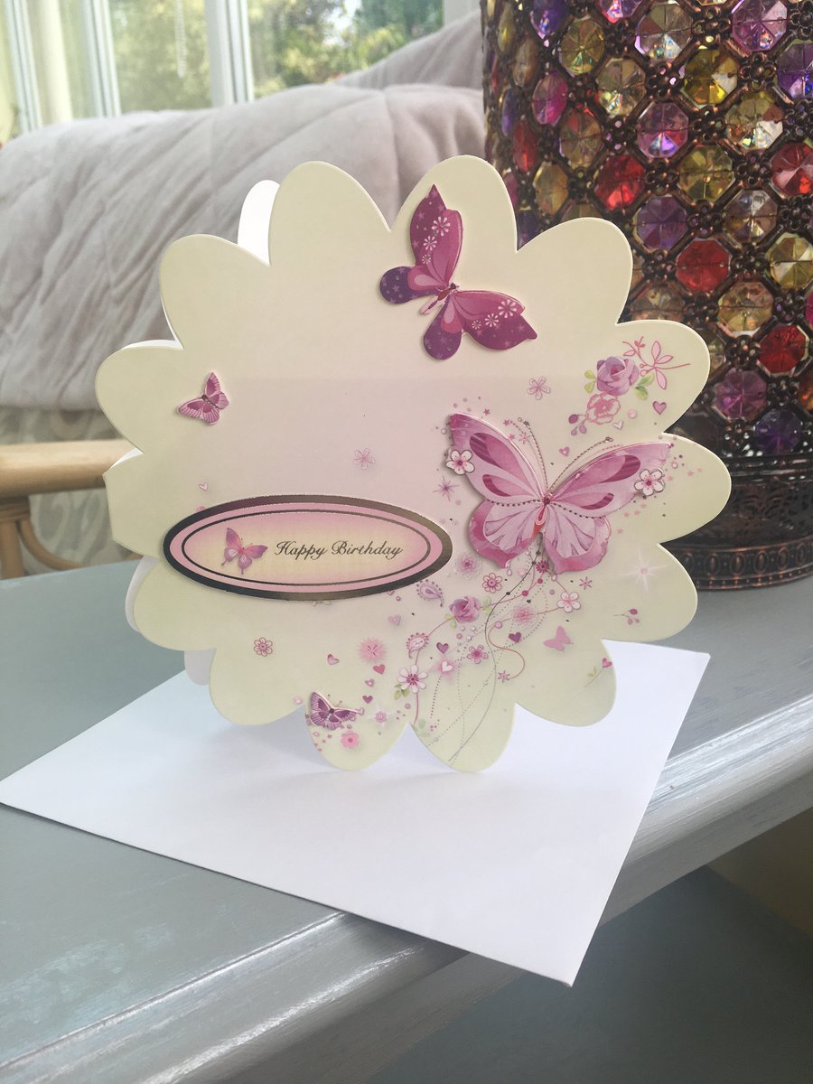 Funky flower shaped exploding birthday card.