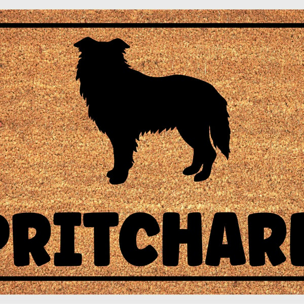 Border Collie Door Mat - Personalised Border Collie Welcome Mat - 3 Sizes