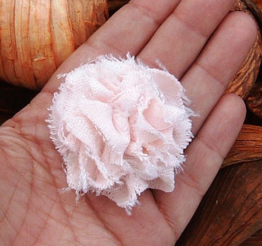 Shabby Chic Pink Rose Corsage, Frayed and Beautiful!