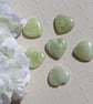 6 Green Jade Solid Gemstone Polished Hearts - 20mm - Chakra Crafting - Image 1