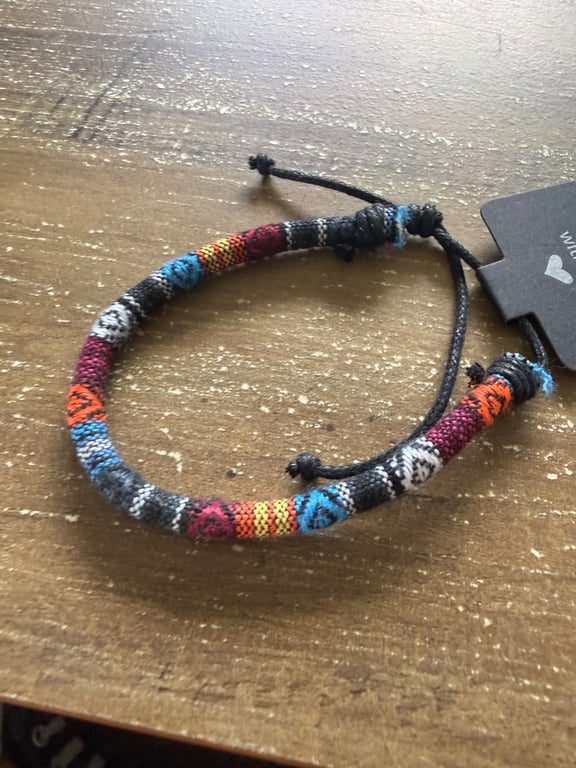 Multicolor Woven Adjustable Cord Bracelet