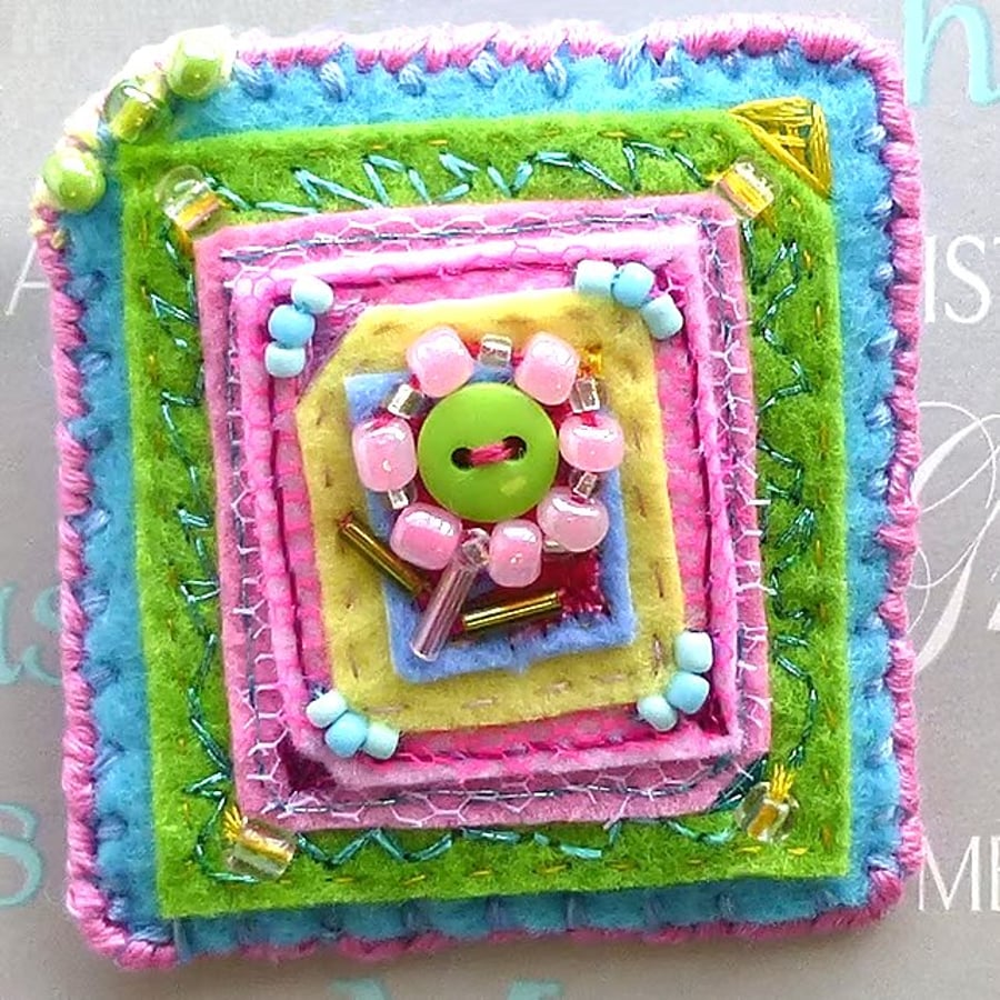 Brooch, flower design, spring colours
