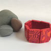 Glitter Red, Hot Pink & Tangerine, Handmade Polymer Clay Tile Bracelet