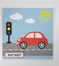 Handmade Car Birthday Card – Beep Beep! - 5 x 5 Inch Square