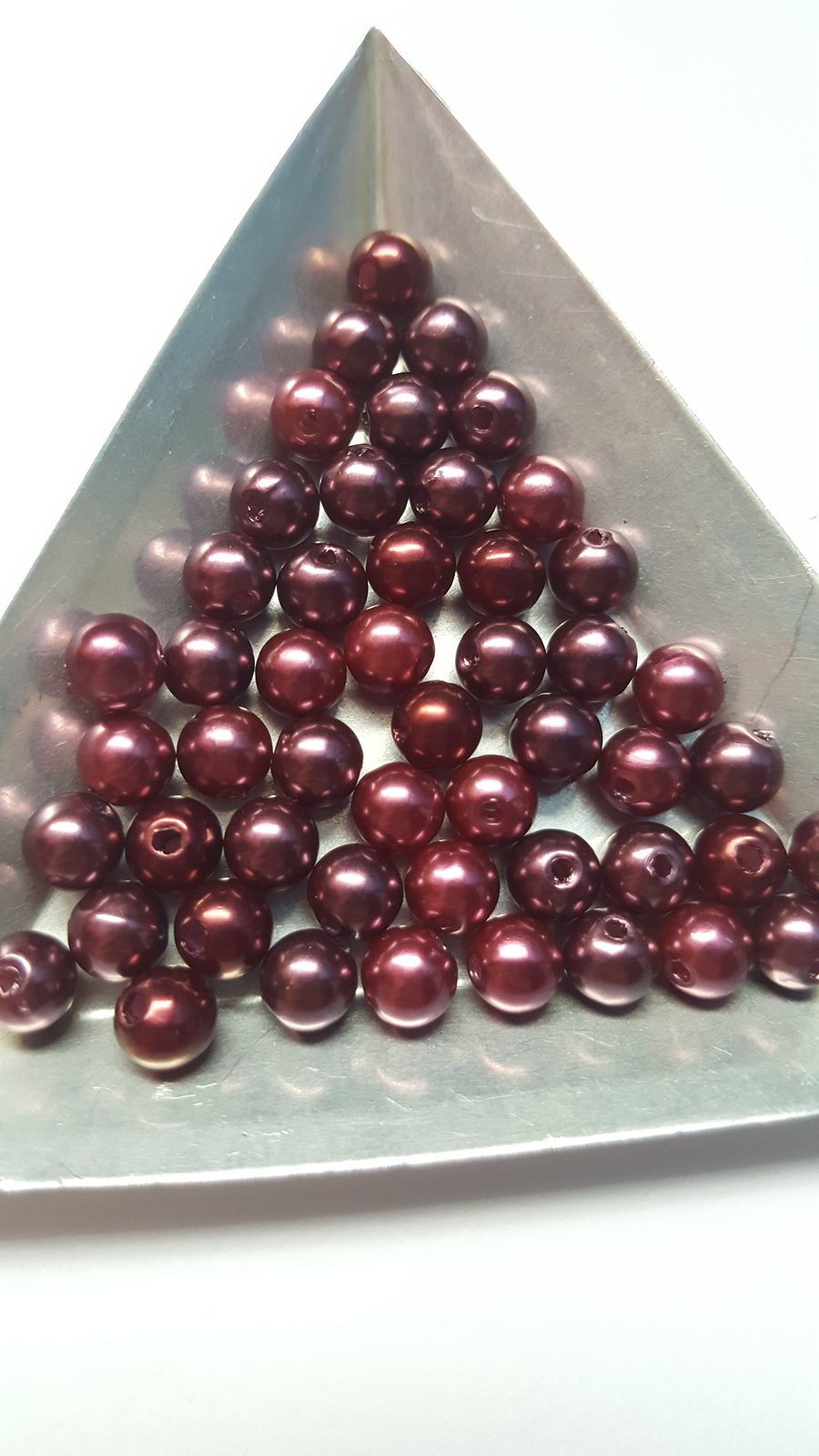 50 x Acrylic Pearl Beads - Round - 6mm - Plum Mix 