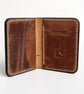 Cognac Tan Full Grain Leather Mini Wallet Compact Bifold Small Wallet UK - Image 2