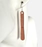 Earrings, Copper Long Teardrops with Textures and Silver Earwires - Image 5